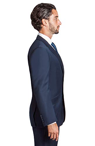 Men's Modern Fit 2 Piece Italian Suit Two Button Wool Blazer & Trousers Smart Party Formal Suits3