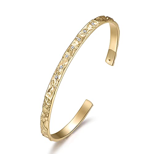 YKKZART 5mm Wide Gold Cuff Bracelets for Women Hammered Amber Cuff Slim Bangle Gift for Mother,Girls,Women. (Gold) YKKZART 5mm Wide Gold Cuff Bracelets for Women Hammered Amber Cuff Slim Bangle Gift for Mother,Girls,Women. (Gold)