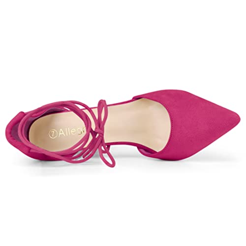 Image of Allegra K Women's Pointed Toe Chunky Heels Lace Up Sandals Pumps