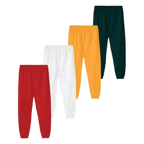 Image of KYDA KIDS Girls 100% Pure Cotton Printed Loose Fit Track Pants | Premium Summer Casual Wear with Elastic Waist Daily Comfort Wear (Pack of 4)