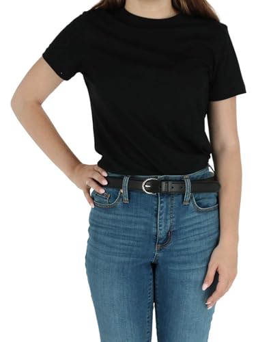 CTM Women's Leather 1 1/8 Inch Dress Belt4