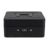 Time to Sparkle 8 inch Small Security Lock Box with Coin Tray Metal Material with Stainless Steel Handle 20 * 16 * 9.5cm Matt Black - Image 5