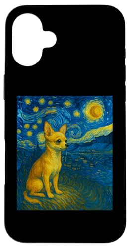 Chihuahua Puppy van Gogh ゴッホ風のかわいいチワワ ? 犬愛好家のためのアート スマホケース iPhone 16 Plus 用