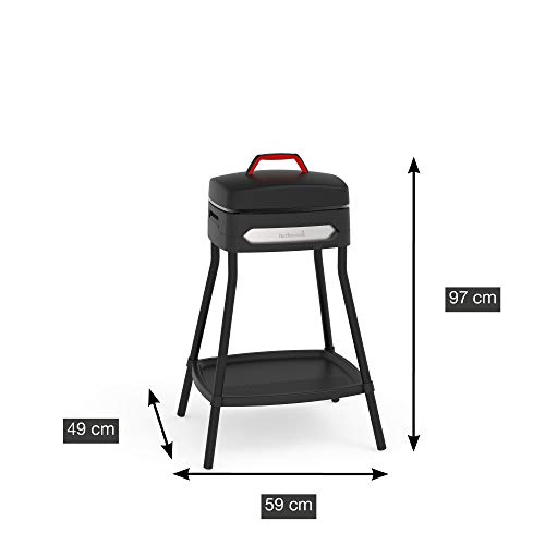 Barbecook Elektrogrill zur Nutzung als Standgrill oder Tischgrill, elektrische Grillplatte mit Antihaftbeschichtung, bbq grill für In- und Outdoor, 2000W, schwarz, 59 x 49 x 97 cm