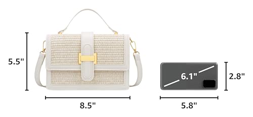 KKXIU Top Handle Straw Purse
