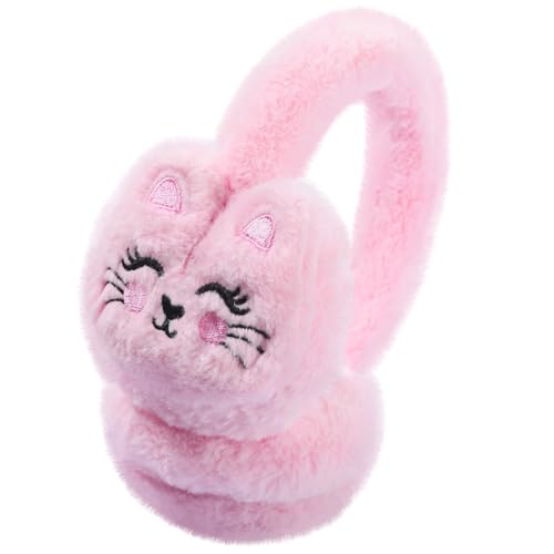 Pop Your Dream Kids Cat Earmuffs Cute Animal Ear Muffs Winter Outdoor Ear Covers Plush Ear Warmer for Boys Girls Age 7-14