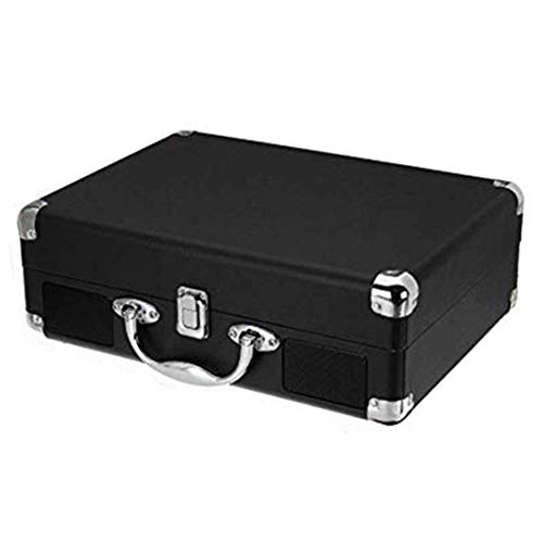 Tragbarer Vinyl-Stereo-Plattenspieler, tragbarer 3-Gang-Plattenspieler-Koffer, eingebaute 2 Lautsprecher, Cinch-Line-Out AUX