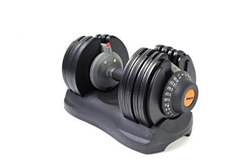 Athlyt Unisex's 32.5KG ADJ Adjustable Dumbbell, Black & Orange, M