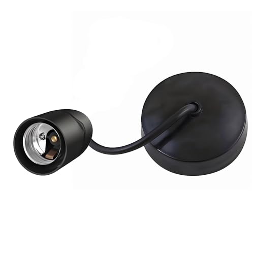 TWDRTDD 6-Inch Ceiling Pendant Light Fitting,E27 Ceiling Holder Fitting,Black E27 Light Bulb Socket for Bed Room,Living Room,Dinning Room and Home Decor,1-Pack