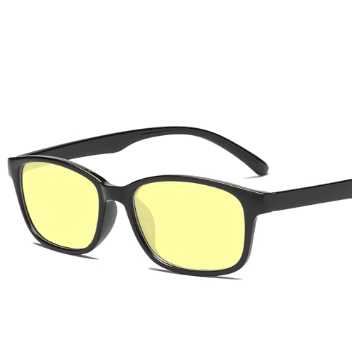 YOLONCE Blaulichtbrille Glänzend Schwarz Gelbes Blatt