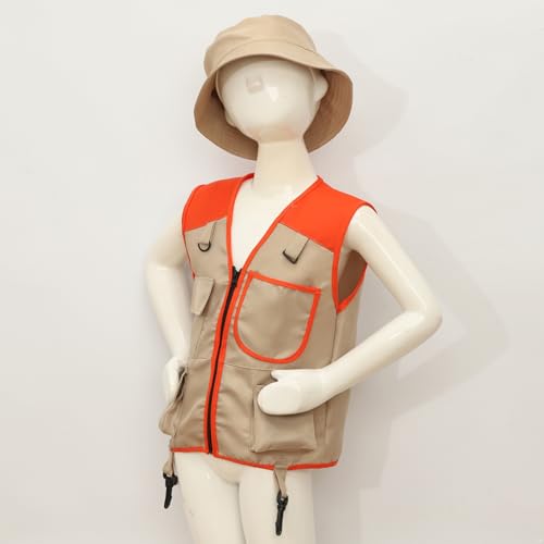 Christmas Kids Explorer Kit Outdoor Zipper Pocket Vest with Hat Outdoor Exploration for Christmas Party3