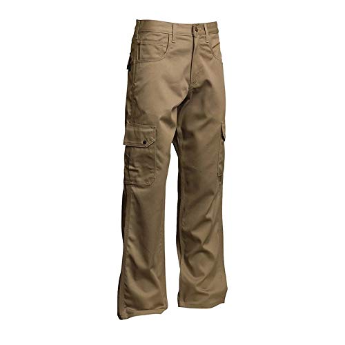 Lapco Fr Cargo Pants For Men, 100% Cotton, Flame Resistant Utility Work Pants, Mid Rise, Straight Leg, Relax Fit, Moisture Management Finish Khaki #TOP3