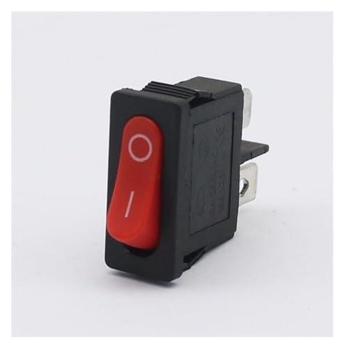 Interrupteur à bascule KCD1 2 broches 6A 250V bouton poussoir rouge pour appareil