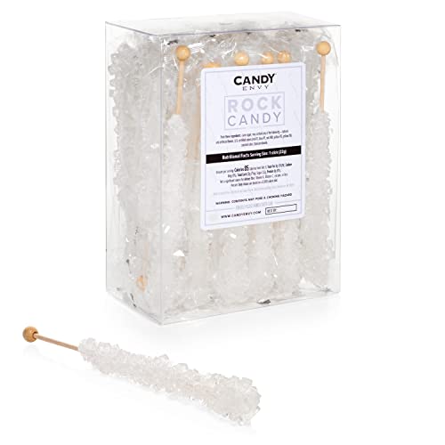 White Rock Candy Crystal Sticks - Original Sugar Flavored - 24 Indiv. Wrapped #TOP6
