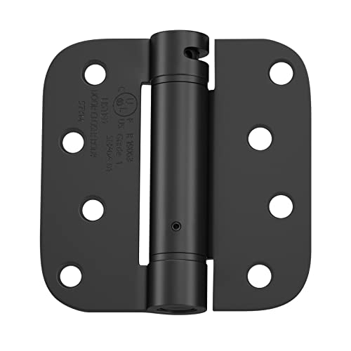 Haidms HYA002BK1016-3@#PACK-KT 3Pack Black 4 Inch Self Closing Spring Door Hinge 5/8 Inch Radius Corners Residential & Heavy-Duty Door Hardware Black Adjustable Door Hinges thumb #1