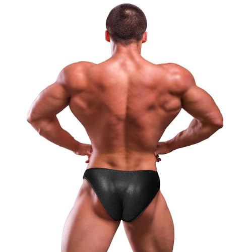 Exxact Sports Mens V Cut Competition Bodybuilding Posing Trunks - NPC IFBB Mens Trunk Underwear Posing Suits, Trunk for Adult