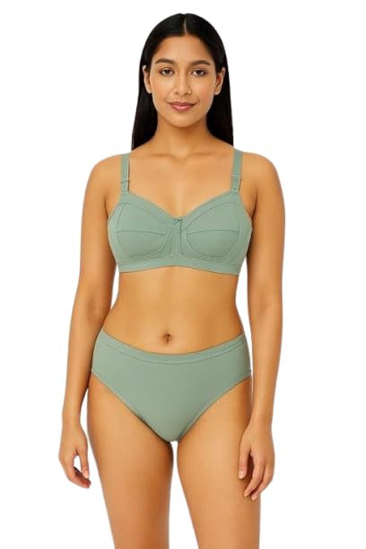 Image of Lingerie Set Full with Coverage Non-Padded Bra and Hipster Panty