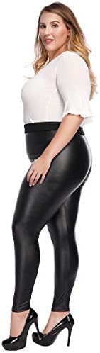 MCEDAR Women’s Plus Size Faux Leather Leggings Girls High Waisted Sexy Skinny Pants - Image 4