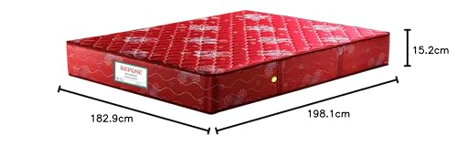Image of Repose Eyelidz Bonnell Spring Mattress with Durable Open-Coil System for Firm Support, King Size (78x72x6 Inches), Enhanced Airflow & Pressure Relief - Affordable, Long-Lasting Comfort