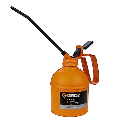 Image of Groz 200ml Oil Can with Spout | Easy Thumb Press Mechanism | Spill Free Oiling | Oil Can for Bikes, Garage, Automotive, Industrial, Home, DIY | V200R