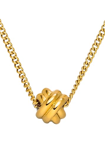 Purelei Knot Kette – Symbolischer Knoten-Anhänger für Verbindung & Zusammenhalt – 40/45 cm – 18K vergoldet, rosévergoldet oder Edelstahl… – Ansicht 2