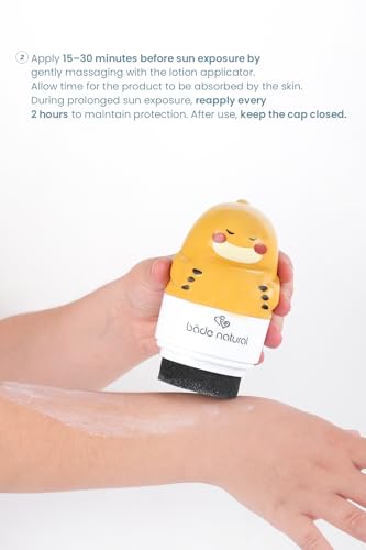 Image of Bade Natural Refillable Dinosaur-Shaped Sunscreen Applicator for Kids - 3.7 fl oz - Roll-On Bottle - Empty, Reusable Dispenser for SPF Lotion - Soft Applicator Tip, Travel-Friendly