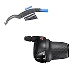 maxxi4you Shimano Nexus SL-C6000 Poignée rotative 8 vitesses droite avec câble de dérailleur Noir Avec brosse à chaîne de vélo