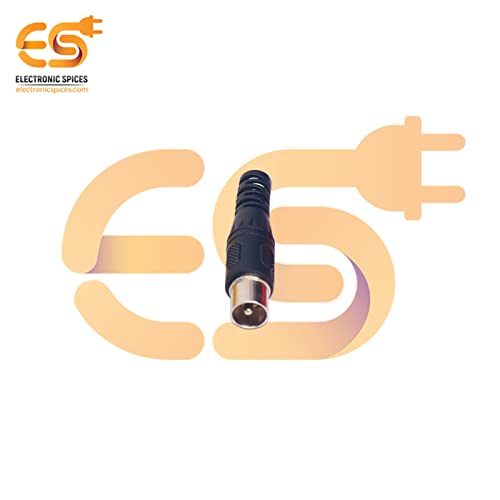 Image of Electronic Spices Black color RCA Male plug solder audio connectors Electronic Cables pack of 50pcs