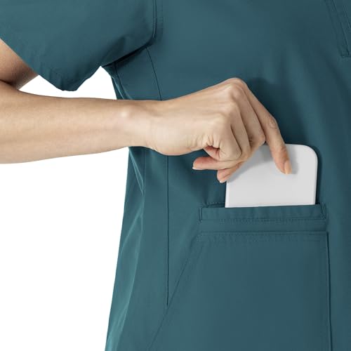 Carhartt Force Ess Womens Notch Neck Tunic Scrub Top, Caribbean Blue by Carhartt - Used condition - Image 4