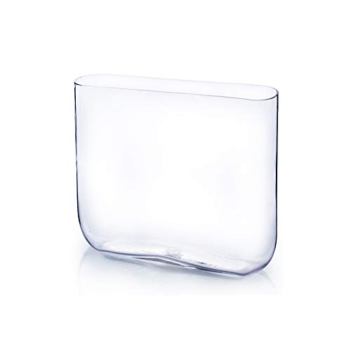 WGV Long Rectangle Block Vase, Width 4", Length 12", Height 10", Clear Round Corners Glass Floral Container Wedding Party Event Decor, 1 Piece