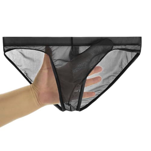 Men's See Through Mesh Briefs Elephant Nose Separate Pouch Bikini Underwear Transparent Briefs