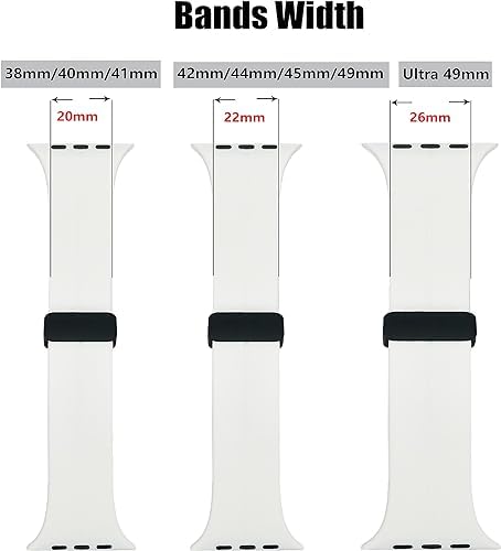 Image of Soft Silicone Sport Band Compatible with Apple Watch Ultra 49mm 45mm 44mm 42mm Magnetic Clasp Adjustable Strap For iWatch Series 10 9 8 7 6 5 4 3 2 1 SE Ultra 2nd gen (Only Strap, No Watch)