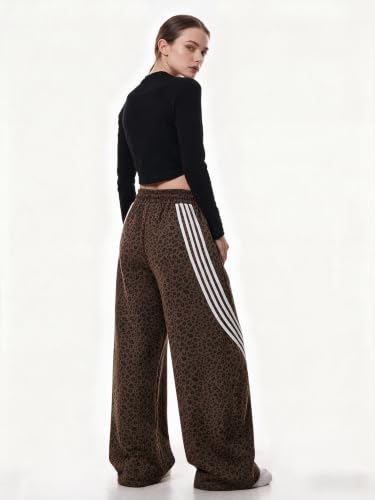 Image of EMMIOL Women's Y2K Baggy Barrel Striped Sweatpants High Waisted Wide Leg