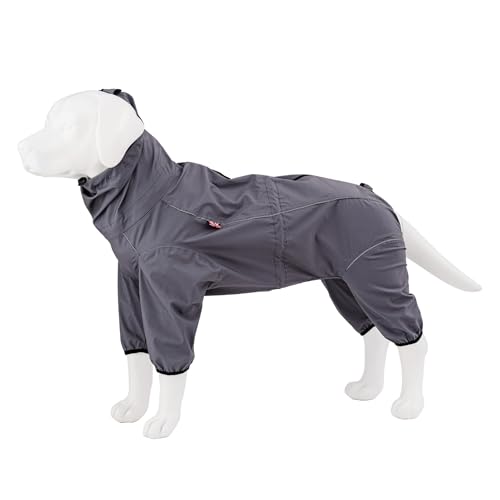 HUGO & HUDSON Dog Reflective Jacket Protective Overalls Outdoor Winter Windproof Coat, Grey, XS25