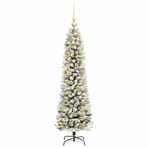 Árbol de Navidad Artificial Moderno Gecheer Sin Caída de Hojas con LED 180cm 4