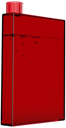 Asobu Water and Beer E Flask Plastic Bottle, 16 oz, Red