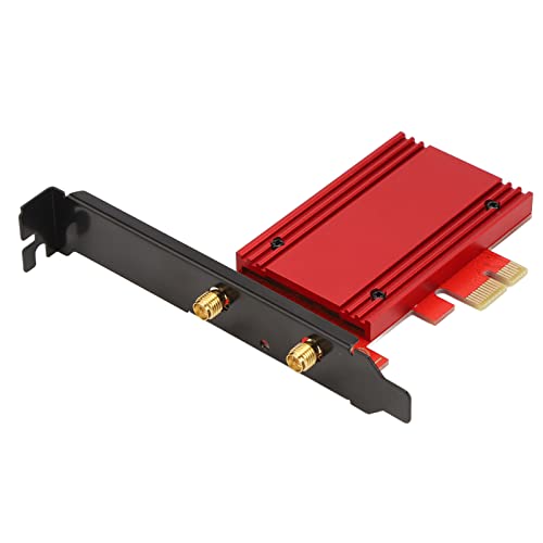 Tarjeta de Red Inalámbrica, Triple Banda 6GHz 5.8GHz 2.4GHz WIFI6E BT5.2 PCIE X1 Adaptador de Red WiFi Gigabit con Antena para Computadora de Escritorio miniatura 4