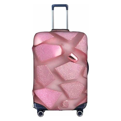 Housse de valise paillettes or rose élastique pour bagage moyen