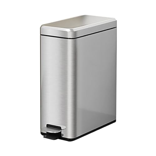 ゴミ箱 ふた付き 10L スリム ステンレス ゴミ箱 指紋防止 おしゃれ ペダル式 ごみ箱 密閉 音無し 省スペース キッチン、リビングルーム、トイレ、バスルーム用 (10L)