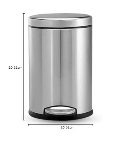 Mumma's LIFE Stainless Steel Plain Pedal Bin with Plastic Bucket And Lid | Garbage Bin Trash Can, Round Shape Dustbin For Home, Bathroom, Kitchen, Room, Office (Pedal Bin 7 * 11inch 5LTR)