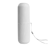 Porta Escovas Dente Pasta Dental Texturizado Guardar Para Viagem Escola Trabalho Ferias Estojo Organizador De Banheiro (Branco)