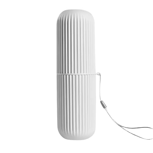 Porta Escovas Dente Pasta Dental Texturizado Guardar Para Viagem Escola Trabalho Ferias Estojo Organizador De Banheiro (Branco)