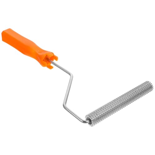 GLEAVI 6 Inch Spiked Flooring Roller for Self Leveling Screed, Latex Floor Defoaming Tool Fiberglass Needle Aluminum Spiked Roller for Construction Use Random Color Random Color