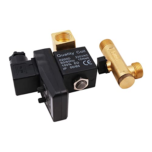Válvula de drenaje para condensado de compresor de aire split 1/2 con solenoide 220V WANGCL 5
