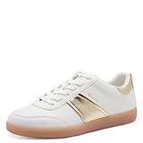 Tamaris Baskets Basses pour Femme - Blanc/doré - Taille 38 EU, Or Blanc., 38 EU