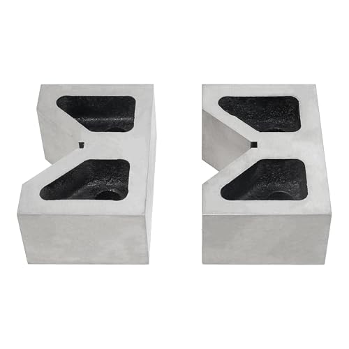 TEXALAN(R) 4 x 2-1/4 x 2-5/8 Inch Cast Iron V Block Set - High-Quality, Machined Square and Parallel - Perfect for Holding Large Jobs