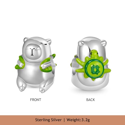 Image of GNOCE Animals Bead Charm for Women,Silver Charms Necklace Bracelet for Her, Jewelry Gift