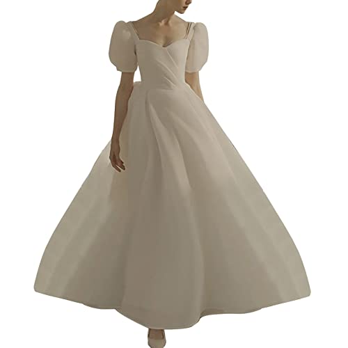 Miashui Women S Dresses For Wedding Women's Chiffon Short Sleeve Wedding Dress Dress For Women Wedding Long White #TOP1