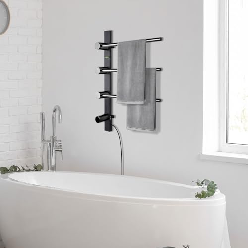 Bathroom Towel Warmer Rack | 3 Heated Towel Wall Mounted | Adjustable Temperature Electric Towel Warmer, Heated Towel Rail for Gym Apartment