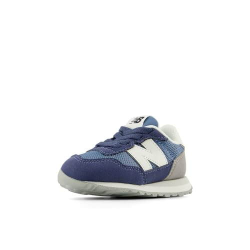 New Balance Kids 237 Bungee Sneaker, HERON BLUE/VINTAGE INDIGO, 2 M Infant (0-12 Months)